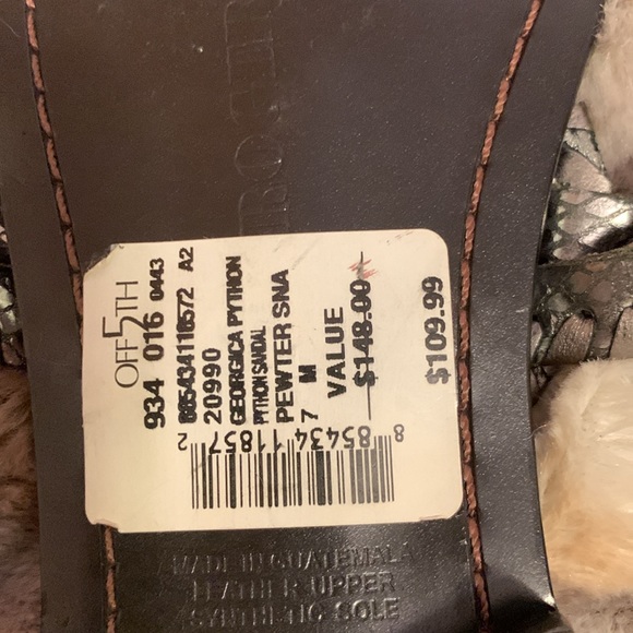 JACK ROGERS Leather Georgia Python Sandals — 7 - Picture 9 of 11